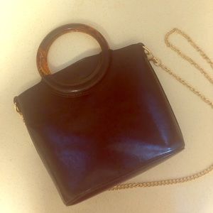 Black Purse with Tortoise Handles